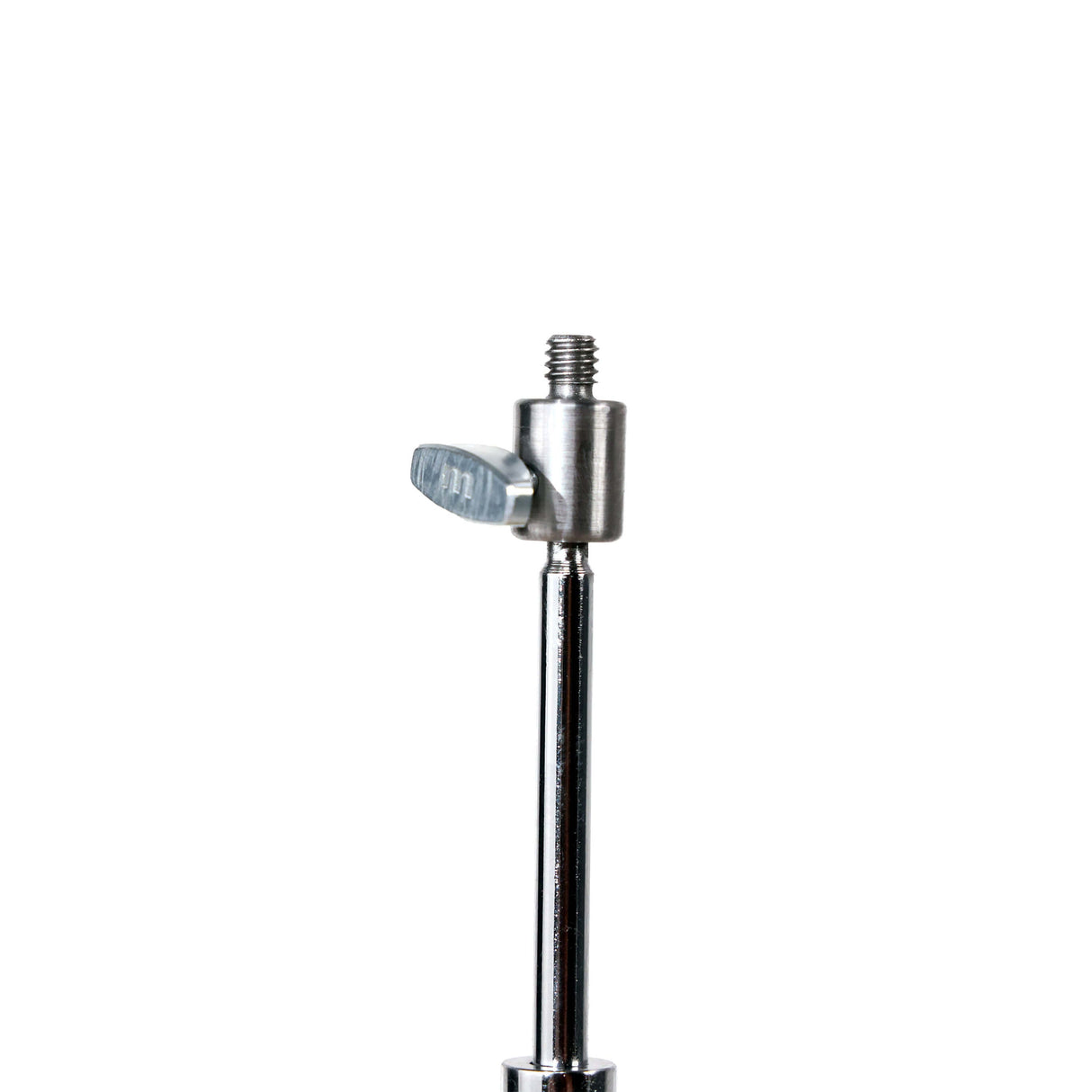 Close-up of a 5" Pocket C-Stand with 1/4"-20 adapter showing height adjustment lever and metal construction.