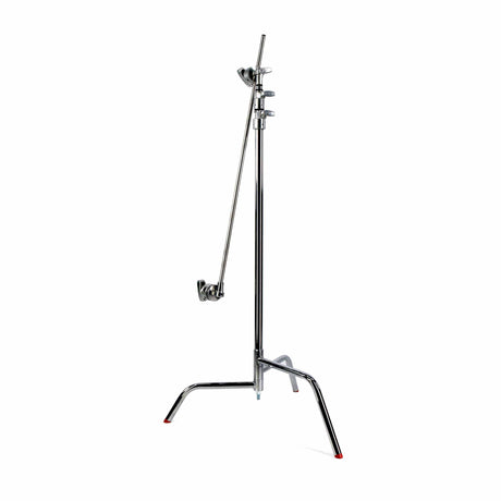 Professional studio-grade C-stand with grip head and arm for photography and videography equipment support.