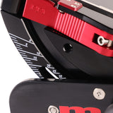 Close-up view of CAM Tank Pro showcasing detailed pan and tilt control mechanism with red and black design.