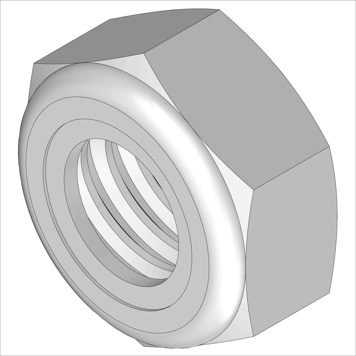 PN 1307/100 - LNUT, HX, 5/16-18, THIN, SS