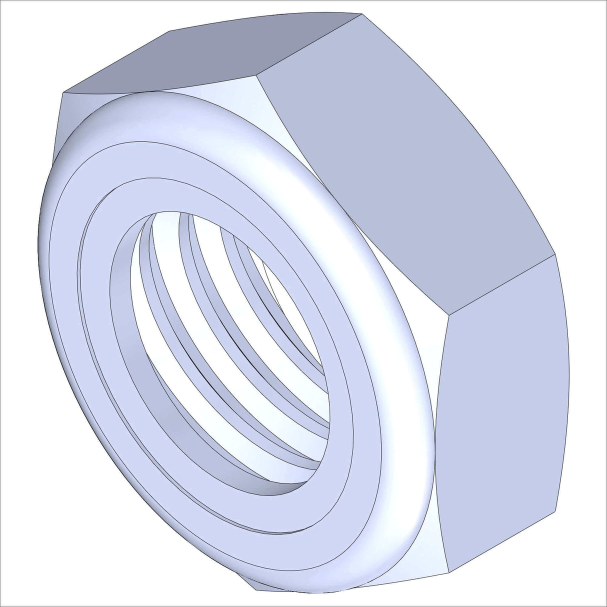 PN 1329/100 - LNUT  HX, 1/2-13, ZINC, THIN