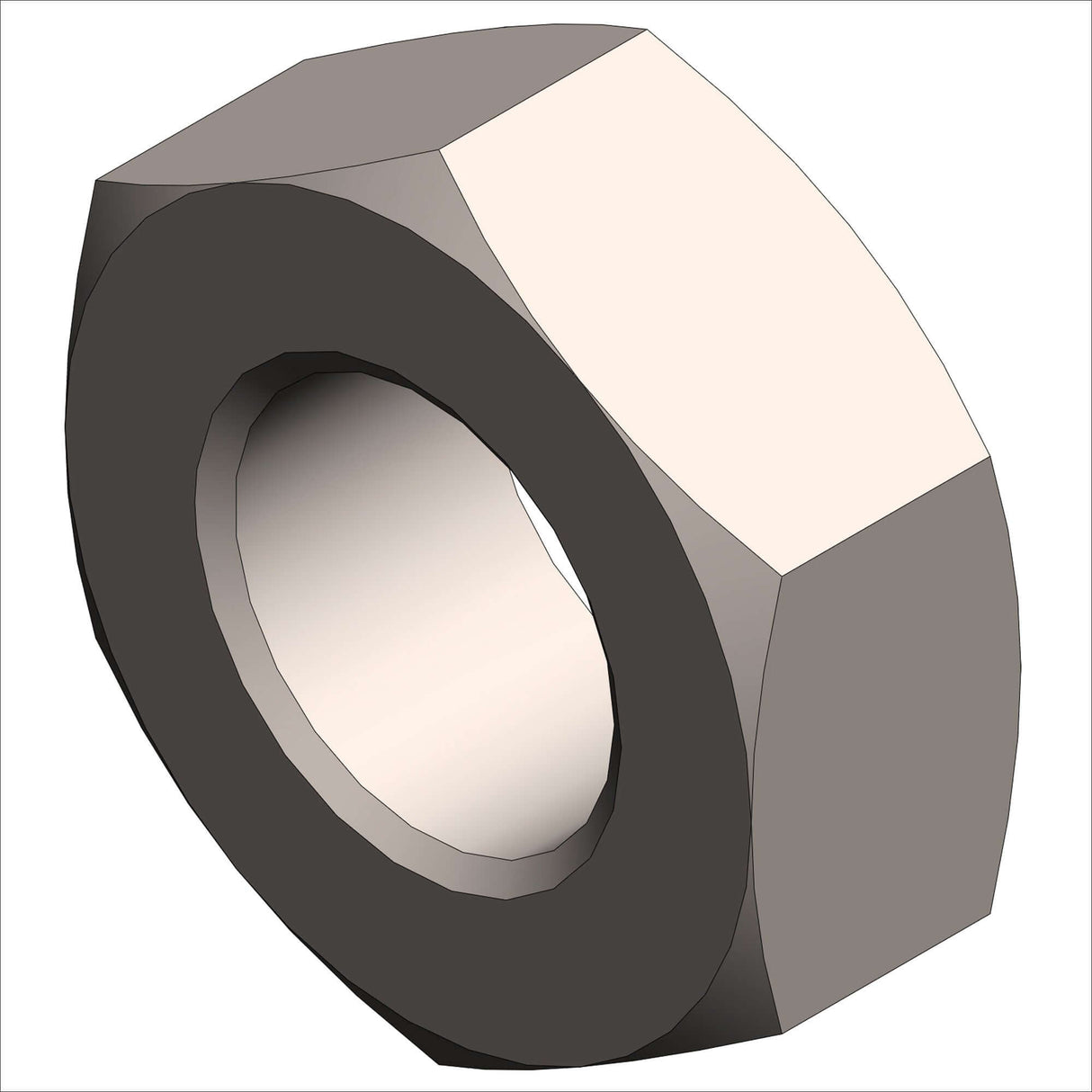 PN 6389/100 - NUT, HX, 3/8-16, @1.25", SS