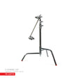 20" double riser spring-loaded folding C-Stand with grip head and arm in chrome by Matthews Studio Equipment