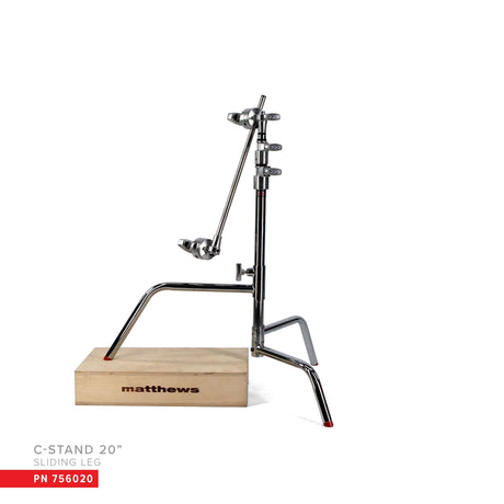 20" C-Stand with sliding leg, grip head, and arm by Matthews Studio Equipment for photography and filmmaking. Model PN 756020.