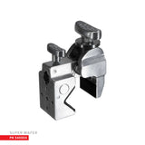 Super Mafer clamp designed for secure mounting on various surfaces with adjustable knobs for easy operation.