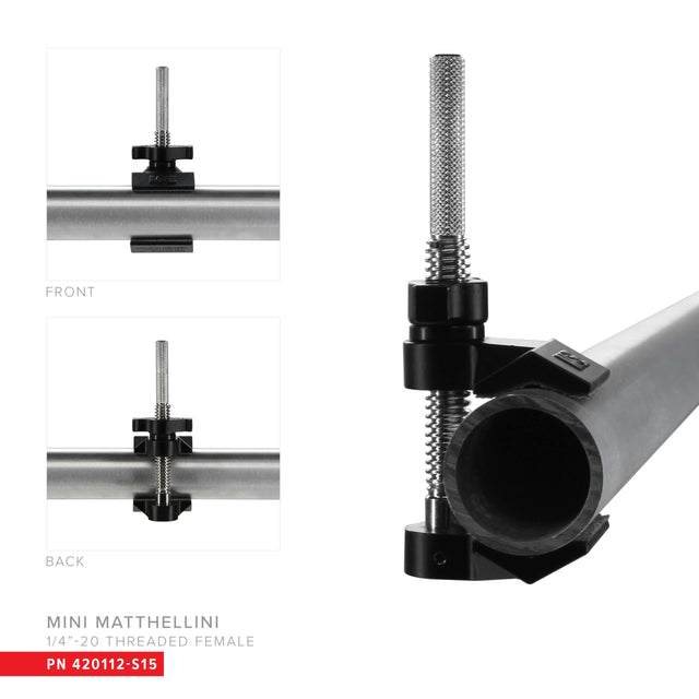 Mini Matthellini gripping round tubing with ergonomic handle and reinforced jaws, 1010 chrome plated steel shaft, PN 420112-S15